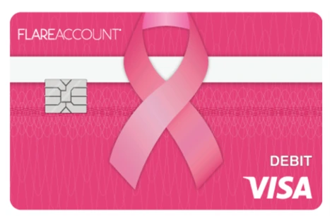 spending with the Flare Account Pink Card is a way to raise money for NBCF